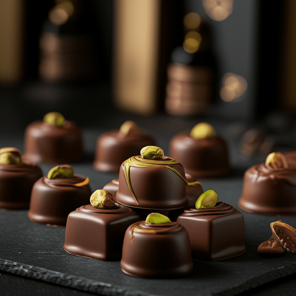 Generate a high-quality, relevant image prompt for an article about: Does Dubai Chocolate Have Pista