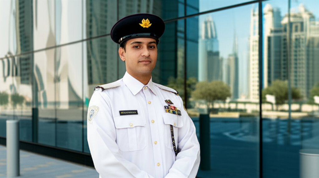 Generate a high-quality, relevant image prompt for an article about: Do Dubai Police Carry Guns: The