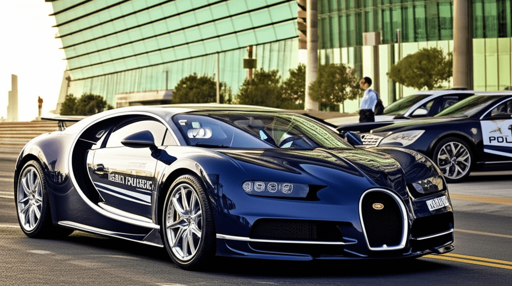 Generate a high-quality, relevant image prompt for an article about: Does Dubai Police Have Bugatti?