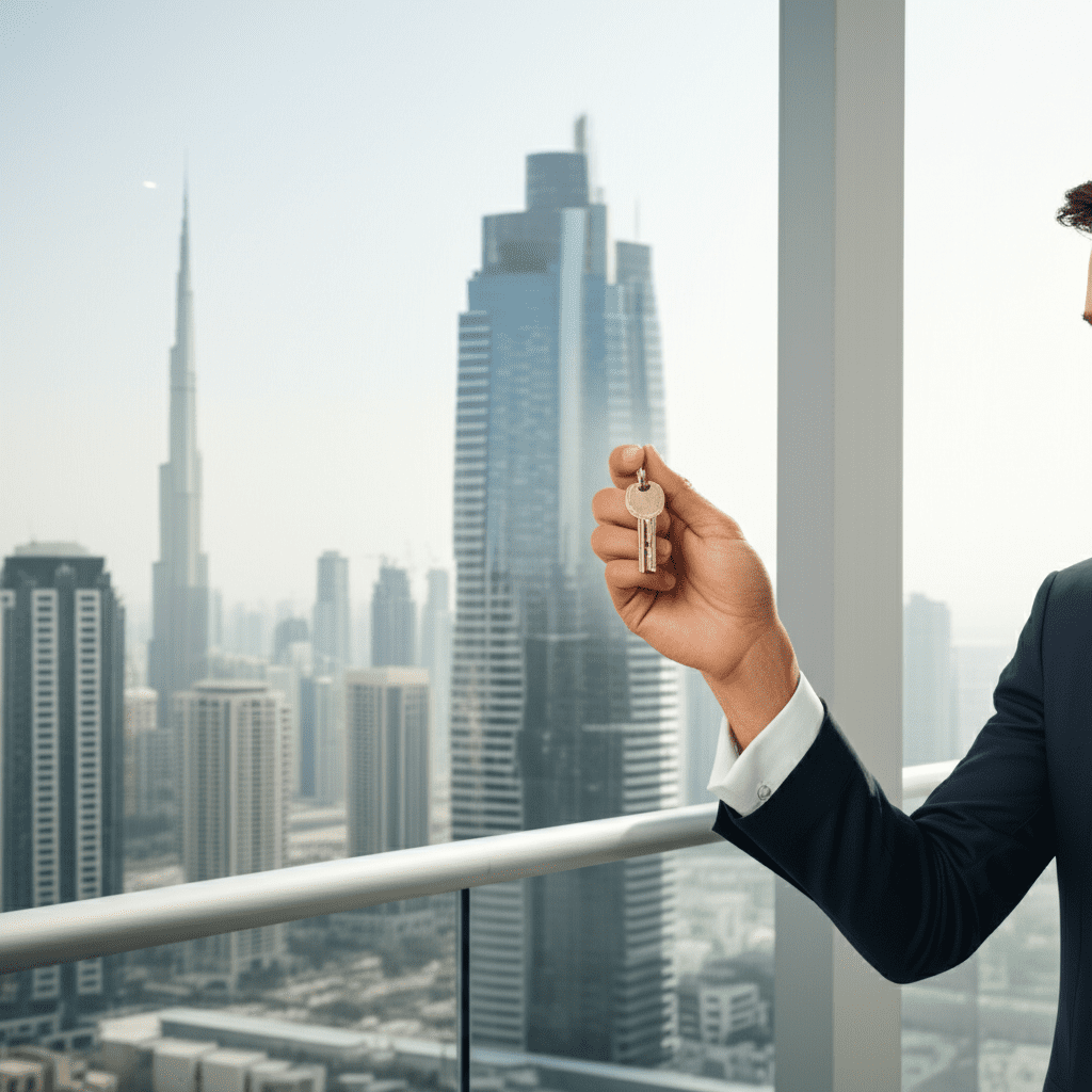 Generate a high-quality, relevant image prompt for an article about: Can I Buy Property in Dubai Wit