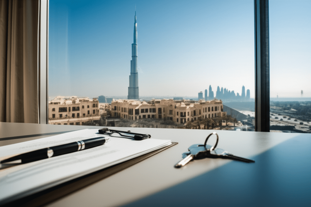 Generate a high-quality, relevant image prompt for an article about: How to Buy Property in Dubai Fr