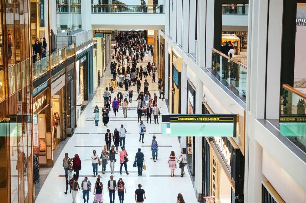 Generate a high-quality, relevant image prompt for an article about: Does Dubai Mall Have Currency E