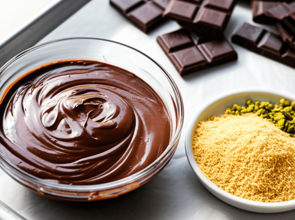 Generate a high-quality, relevant image prompt for an article about: How to Make Dubai Chocolate Bar