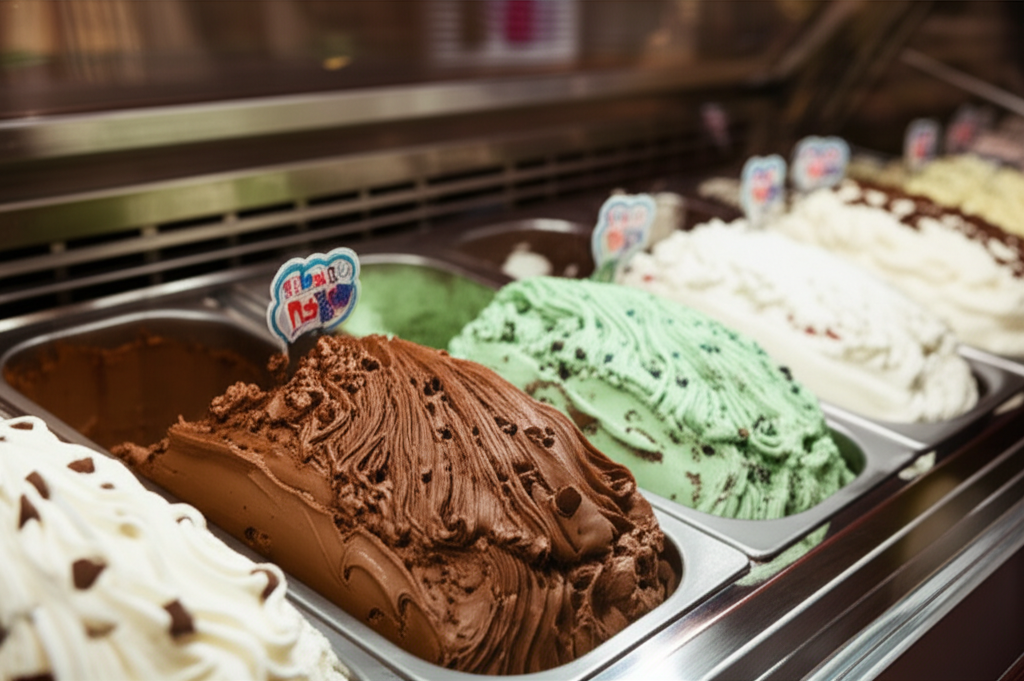 Generate a high-quality, relevant image prompt for an article about: Does Baskin Robbins Have Dubai