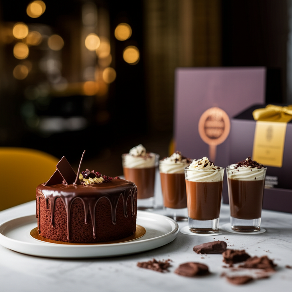 Generate a high-quality, relevant image prompt for an article about: Dubai Chocolate Dessert Ideas: