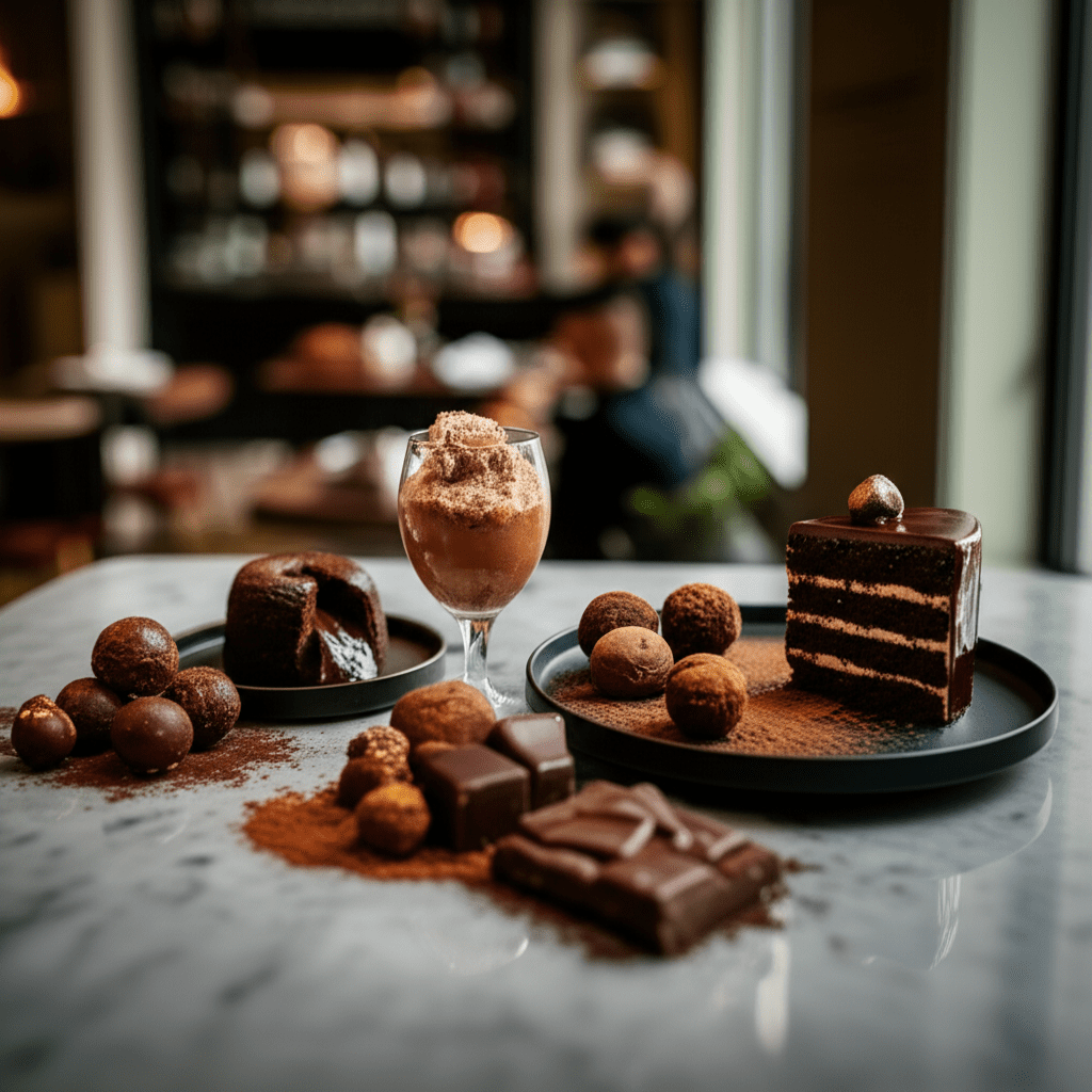 Generate a high-quality, relevant image prompt for an article about: The Ultimate List of Dubai Choc