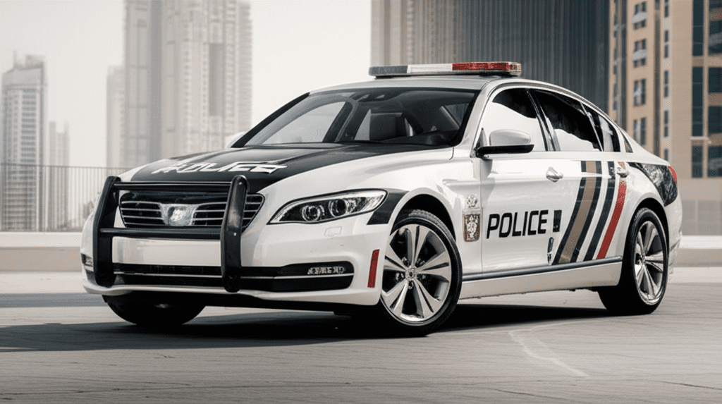 Generate a high-quality, relevant image prompt for an article about: Does Dubai Have Police? Essenti