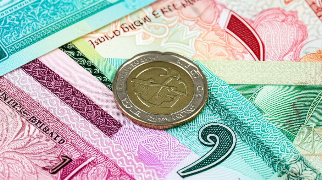 Generate a high-quality, relevant image prompt for an article about: What Does Dubai Currency Look L