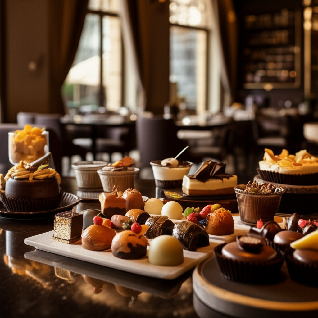 Generate a high-quality, relevant image prompt for an article about: Dubai Chocolate Dessert Ideas: