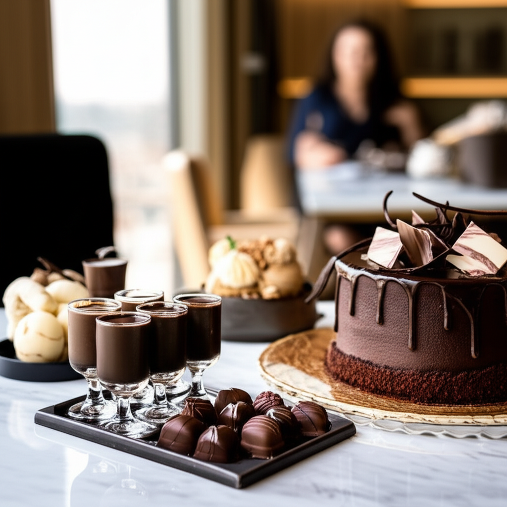 Generate a high-quality, relevant image prompt for an article about: Dubai Chocolate Dessert Ideas: