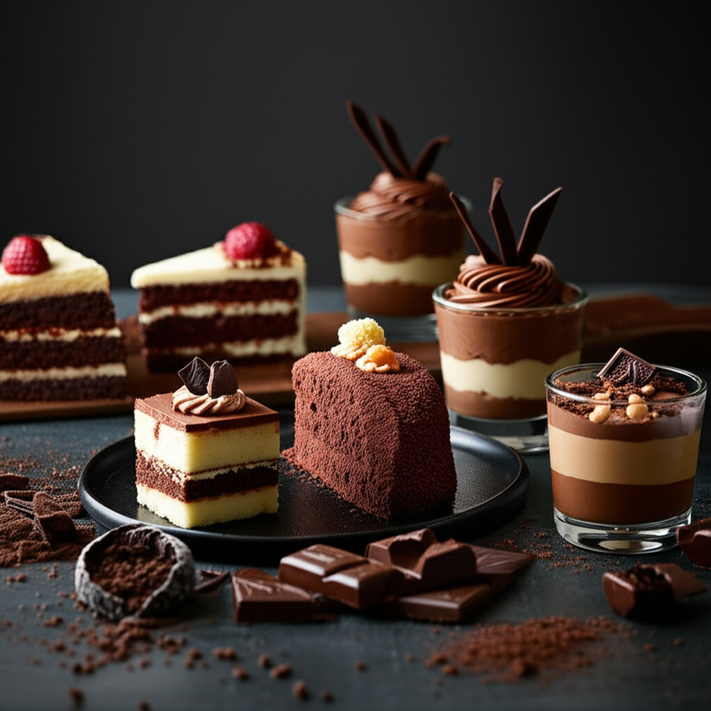 Generate a high-quality, relevant image prompt for an article about: Dubai Chocolate Dessert Ideas: