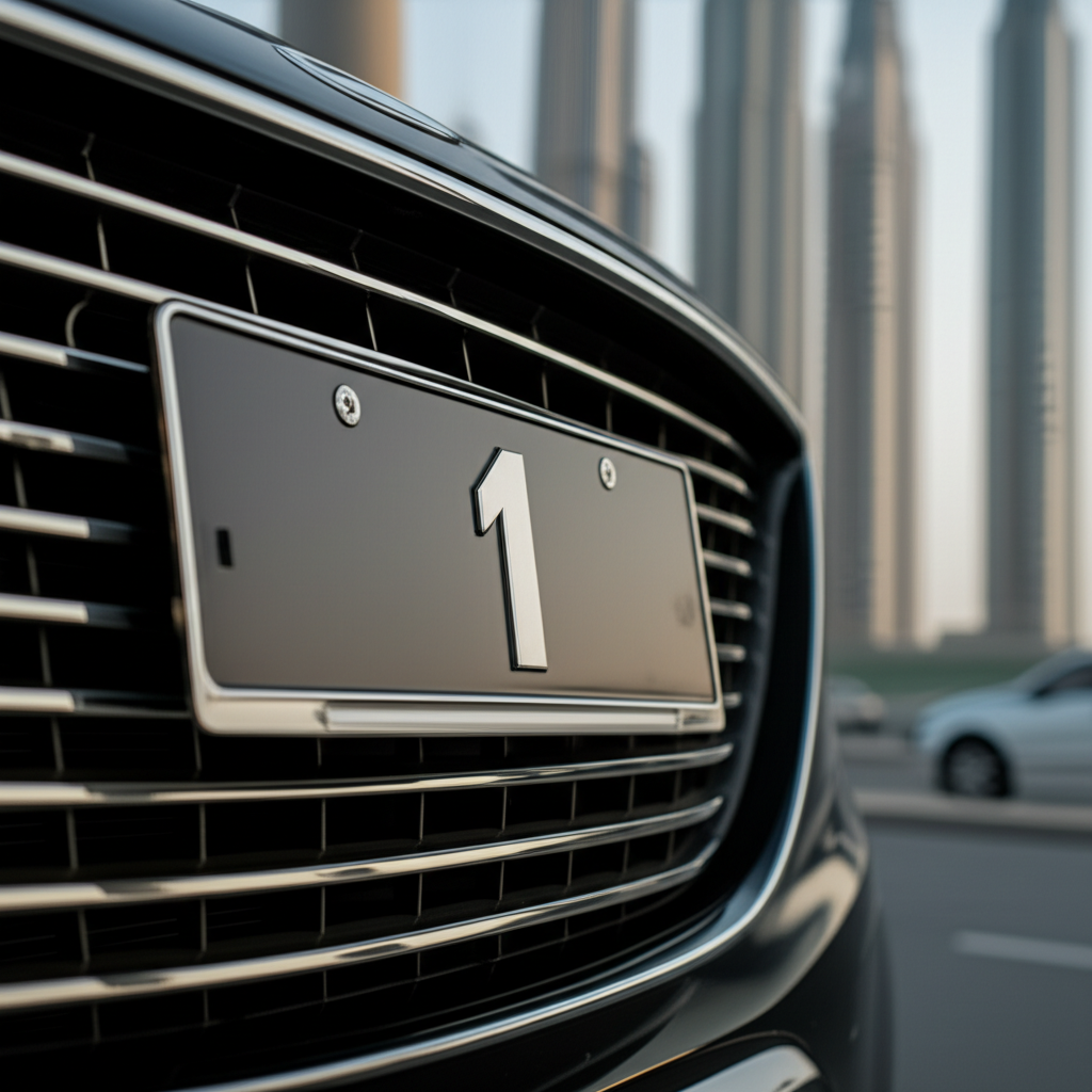 Generate a high-quality, relevant image prompt for an article about: How Much Is Dubai 1 Number Plat