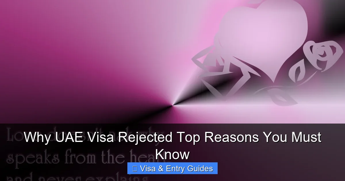 Why UAE Visa Rejected Top Reasons You Must Know