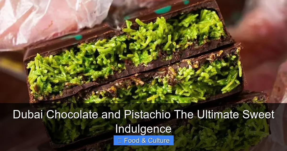 Dubai Chocolate and Pistachio The Ultimate Sweet Indulgence