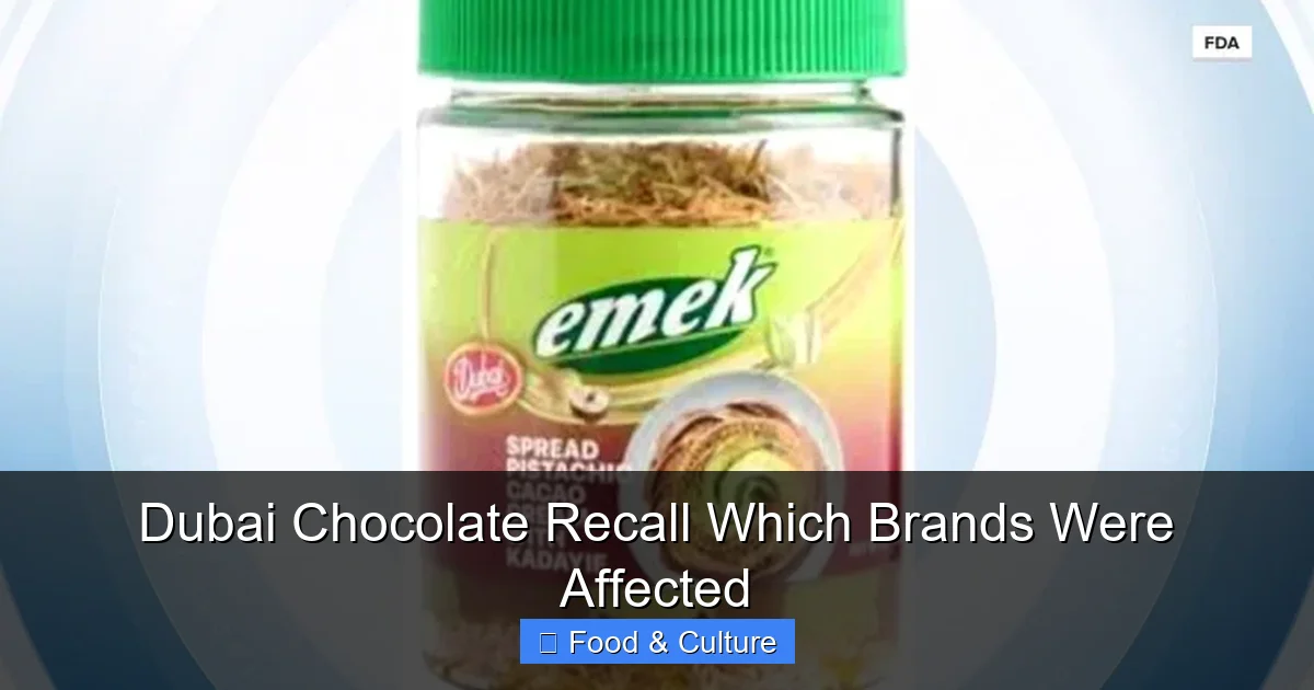 Dubai Chocolate Recall Which Brands Were Affected