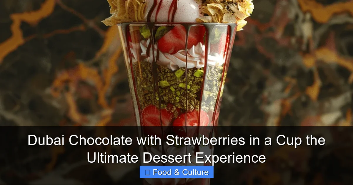 Dubai Chocolate with Strawberries in a Cup the Ultimate Dessert Experience