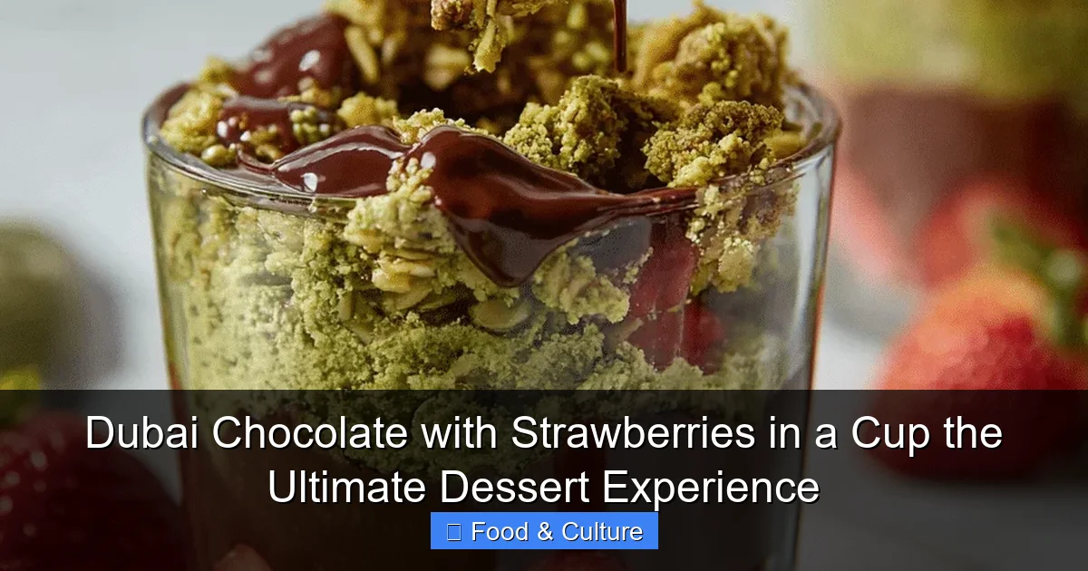 Dubai Chocolate with Strawberries in a Cup the Ultimate Dessert Experience