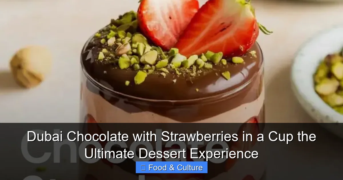 Dubai Chocolate with Strawberries in a Cup the Ultimate Dessert Experience