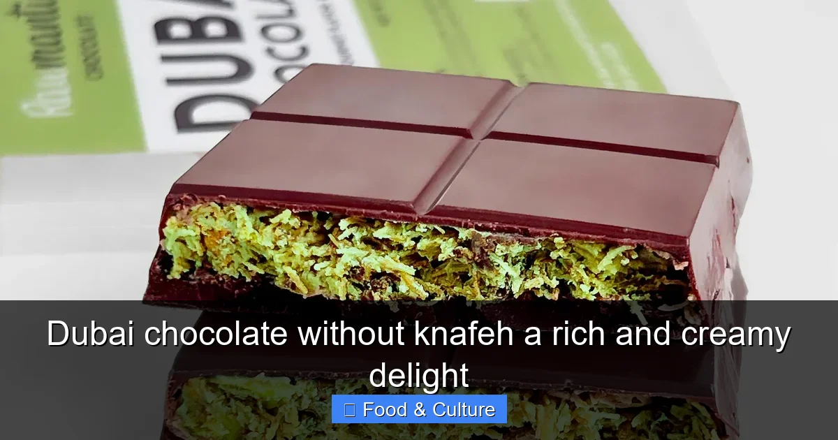 Dubai chocolate without knafeh a rich and creamy delight