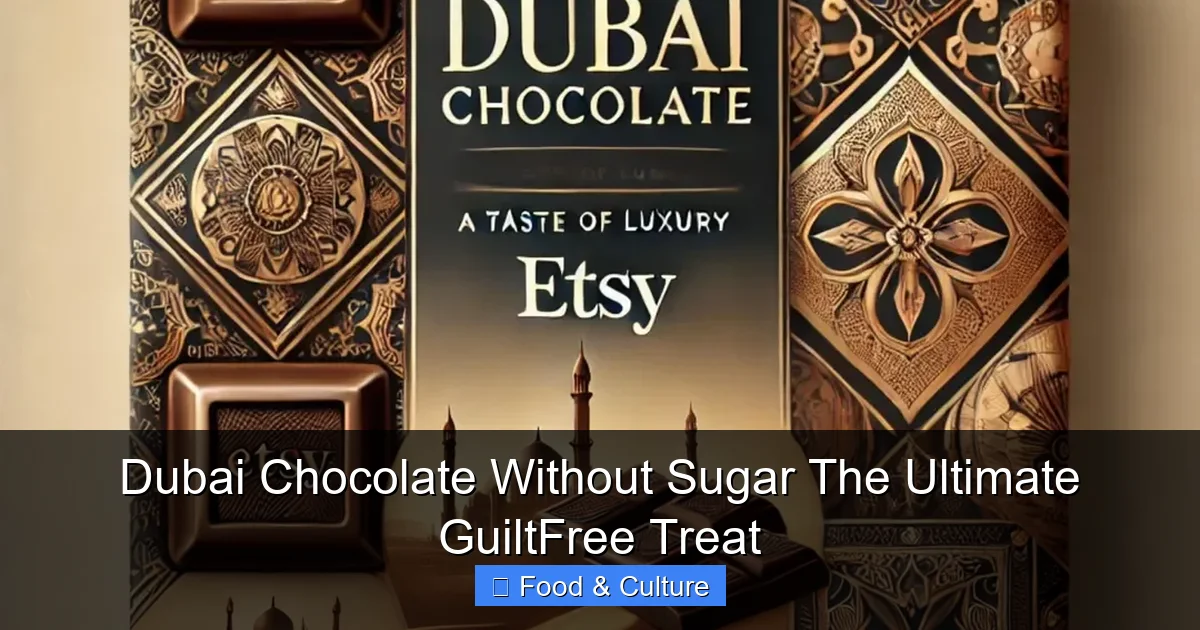Dubai Chocolate Without Sugar The Ultimate GuiltFree Treat