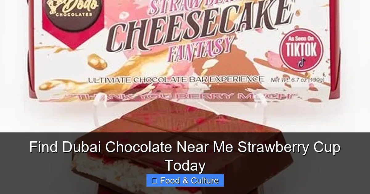 Find Dubai Chocolate Near Me Strawberry Cup Today