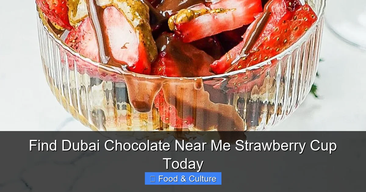 Find Dubai Chocolate Near Me Strawberry Cup Today