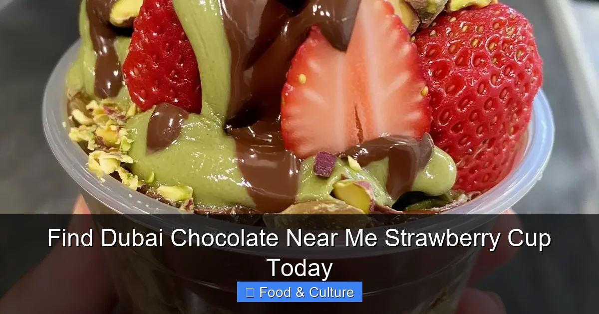 Find Dubai Chocolate Near Me Strawberry Cup Today