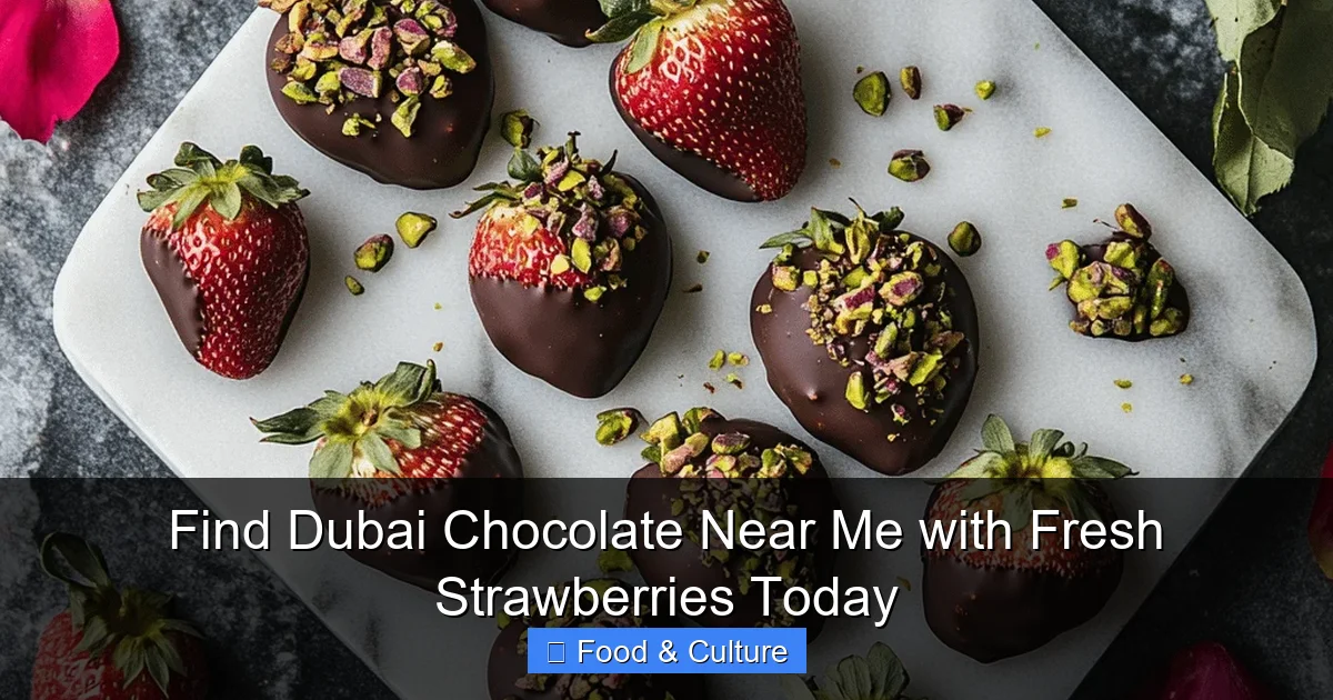 Find Dubai Chocolate Near Me with Fresh Strawberries Today