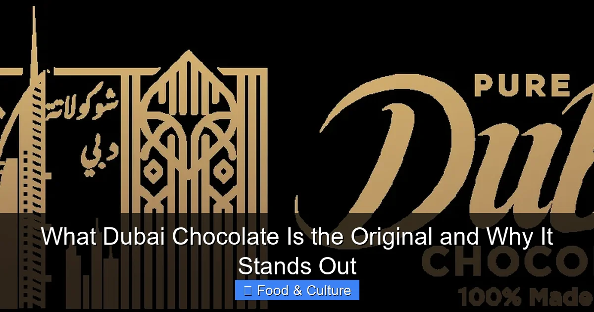 What Dubai Chocolate Is the Original and Why It Stands Out
