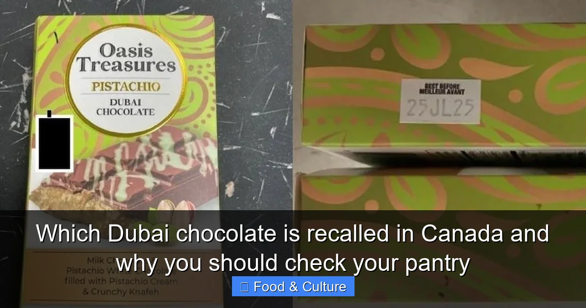 Which Dubai chocolate is recalled in Canada and why you should check your pantry
